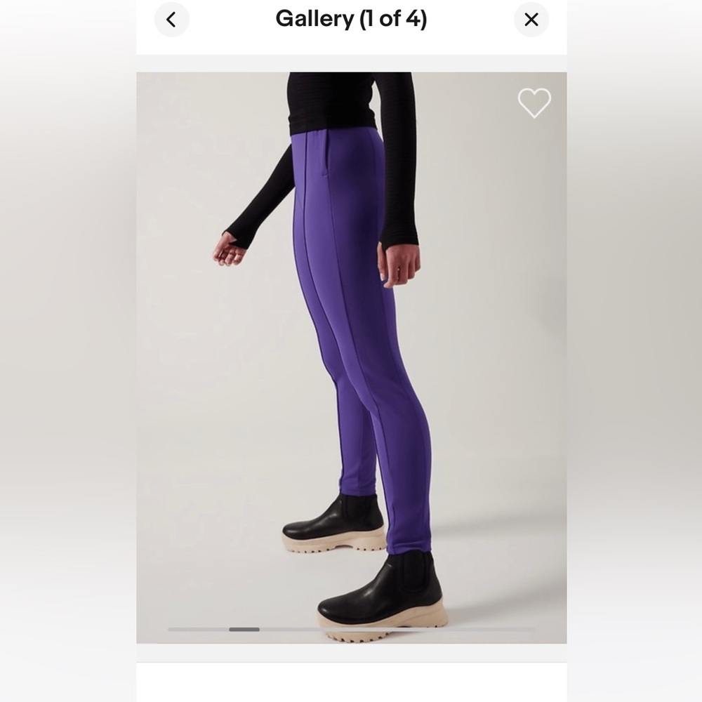 NWT Athleta Glacier Snow Skinny Pants 8 $179 tag. Noble Blue (purple)
